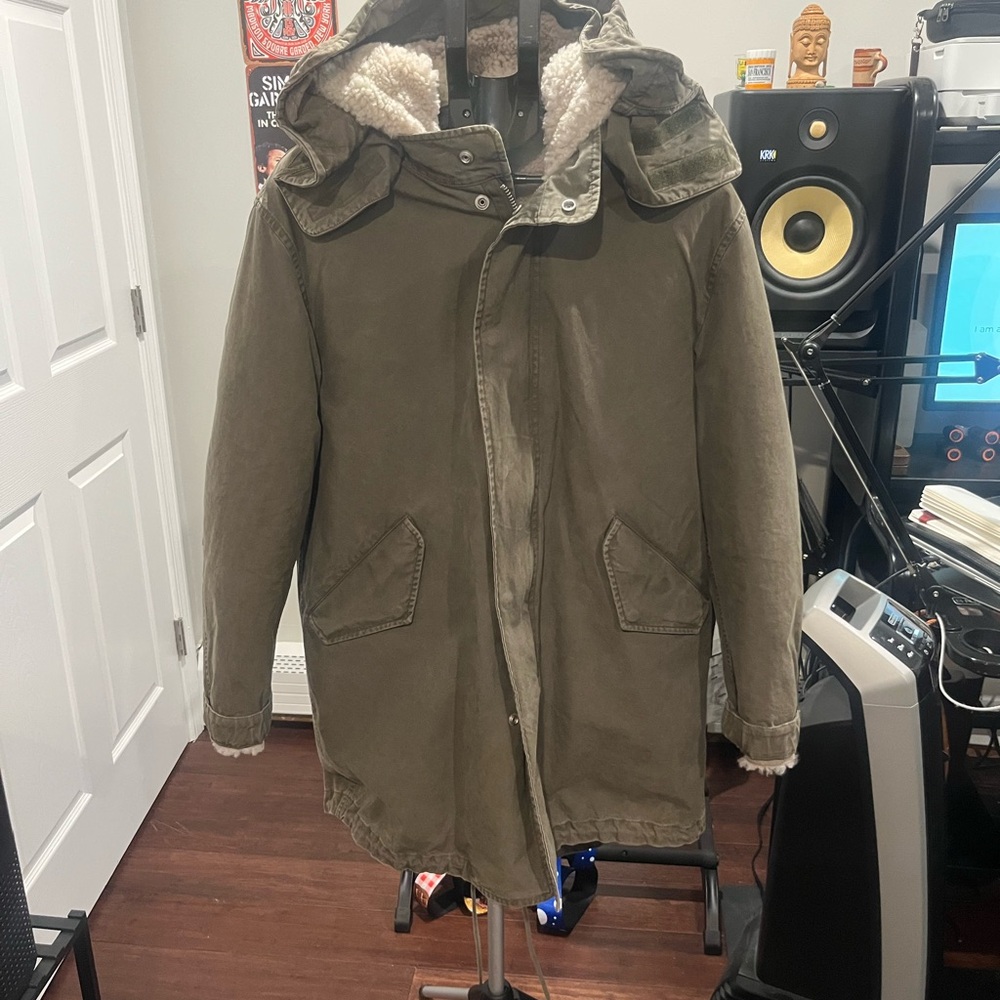 All Saints Staunton Olive Green Parka